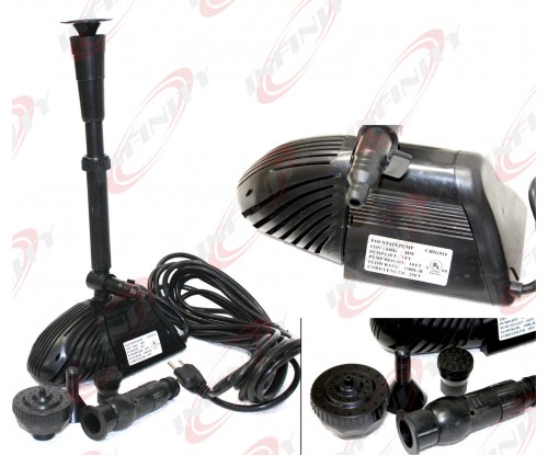  38W UL Koi Fountain Pond Water Pump Submersible Garden Pump 1500L/H 7FT Lift 